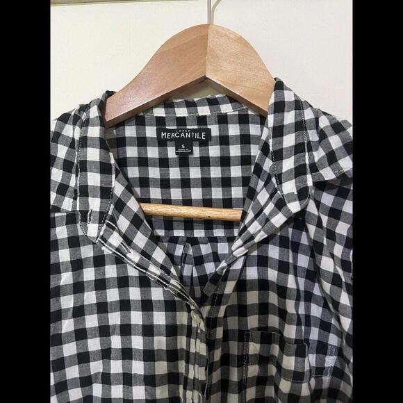 J Crew Women's Top Small Mercantile Plaid Button Front Roll Tab Sleeve I…​ - Picture 2 of 4